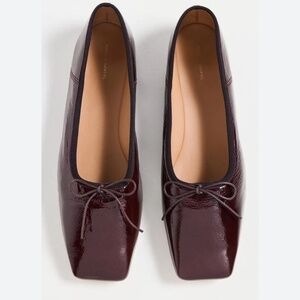 Mansur Gavriel Patent Wine Burgundy Ballet Flats